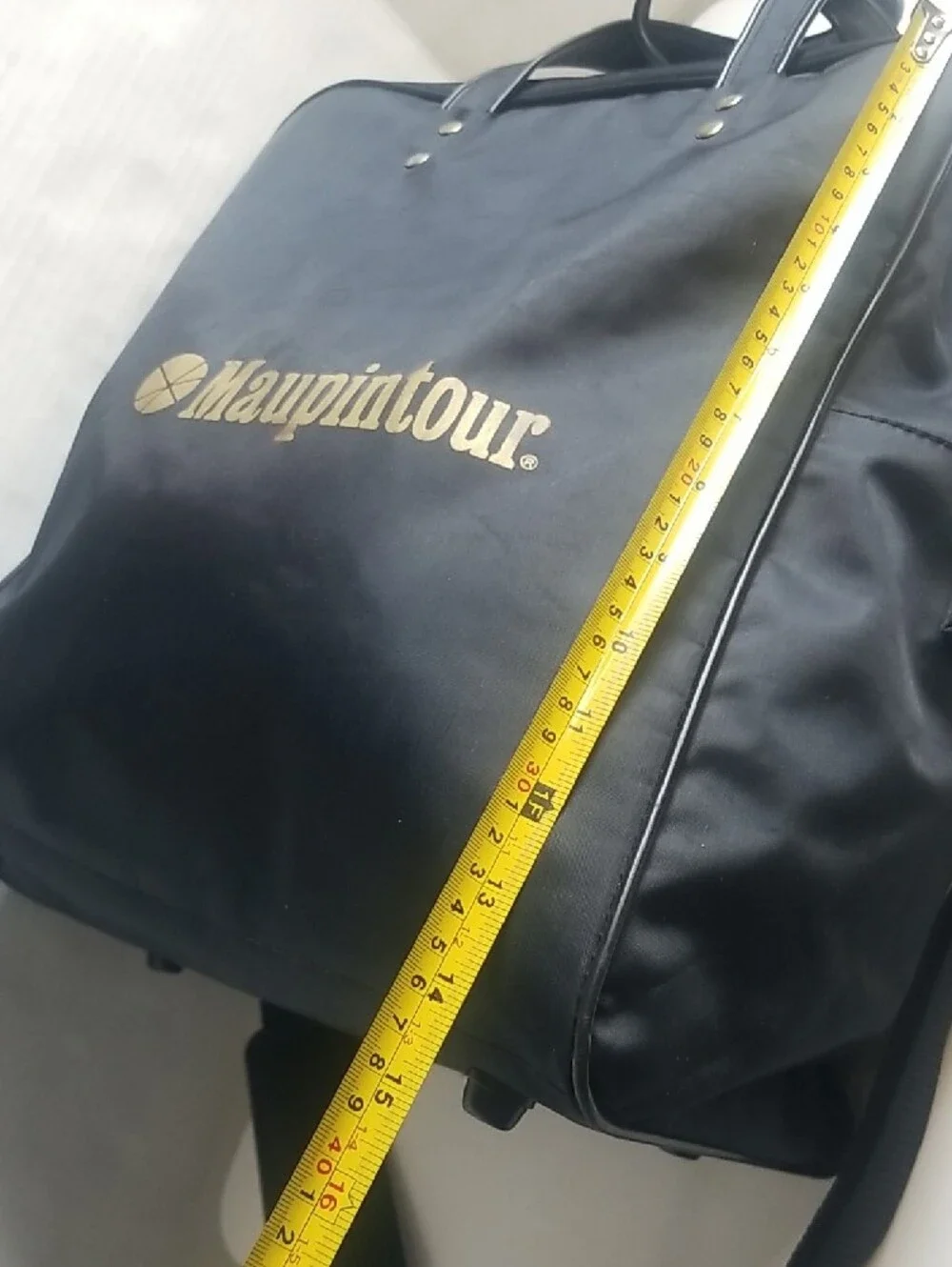 Black Men's Travel Tote Bag with Gold Logo